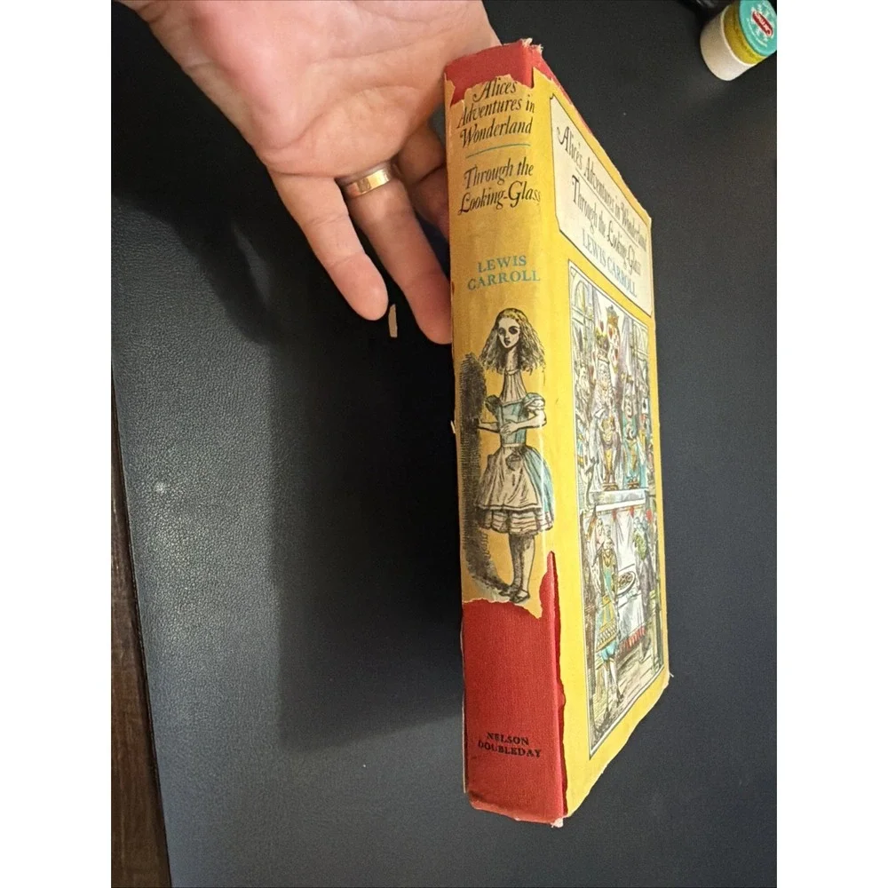 Alices Adventures in Wonderland & Through Looking Glass Hardcover w Dust Jacket!
